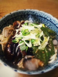 茄子とピーマンの焼き浸しうどん-レシピのメイン写真