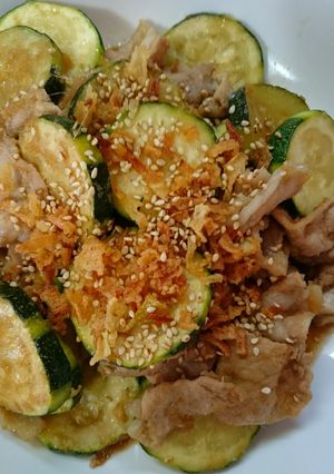 ズッキーニ＆豚ロース薄切り☆生姜焼き-レシピのメイン写真