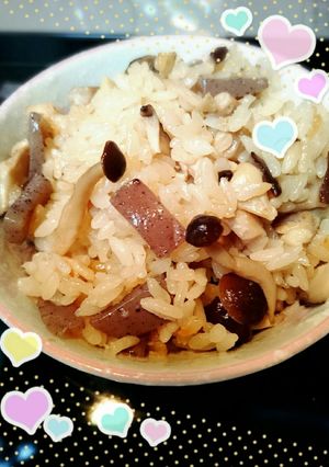 キノコの炊き込みごはん♪-レシピのメイン写真