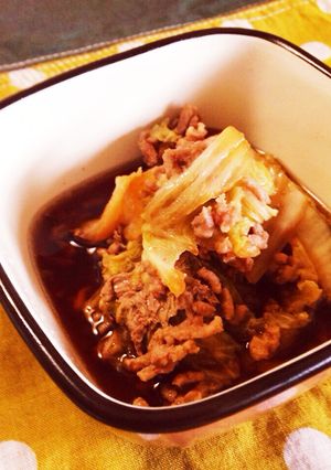 ﾍﾙｼｰｺﾄｺﾄで作る挽肉と白菜のすき煮-レシピのメイン写真