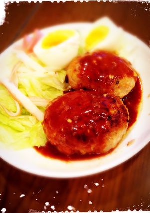 簡単♡パン入ふわふわハンバーグ-レシピのメイン写真