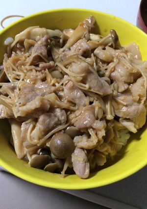 豚肉キノコ丼-レシピのメイン写真