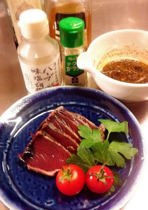 ワインにも合う簡単かつおのたたきタレ-レシピのメイン写真
