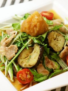 簡単料理☆豚と揚げ茄子のハリハリぽん酢焼-レシピのメイン写真