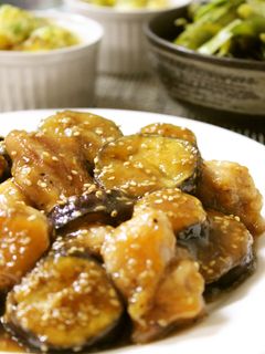 ご飯が進む*鶏もも肉と茄子の甘辛焼き-レシピのメイン写真