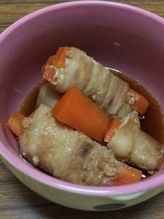 豚バラの人参巻き *-レシピのメイン写真