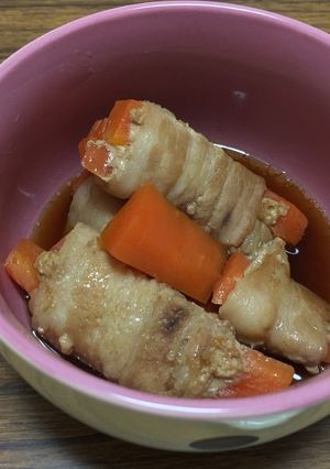 豚バラの人参巻き ＊-レシピのメイン写真