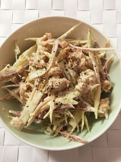 ミョウガと鶏そぼろの簡単サラダ-レシピのメイン写真