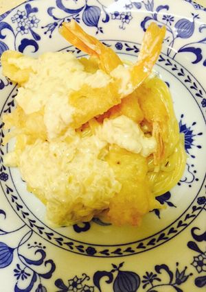 簡単!海老天クリームパスタ-レシピのメイン写真
