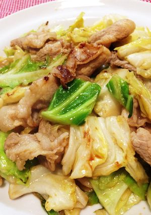 キャベツと豚肉のからし醤油炒め-レシピのメイン写真