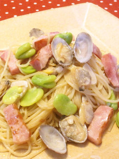 空まめとアサリとベーコンのパスタ-レシピのメイン写真