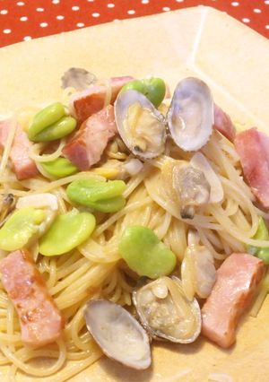 空まめとアサリとベーコンのパスタ-レシピのメイン写真