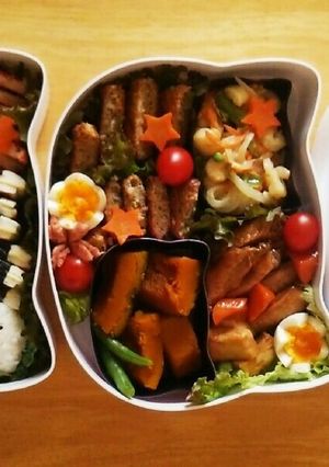 ジバニャンアンパンマン入りお弁当-レシピのメイン写真