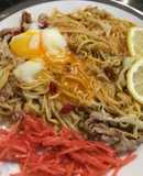 こんにゃく焼きそばで大盛り♪塩レモン風味