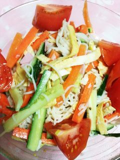 キャベツでカサ増しそうめんサラダ-レシピのメイン写真
