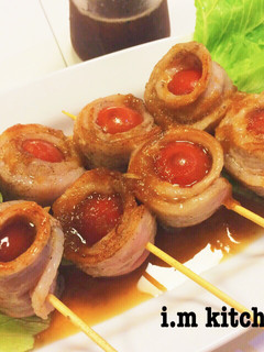 ミニトマトの豚串♡絶品おろしソース-レシピのメイン写真