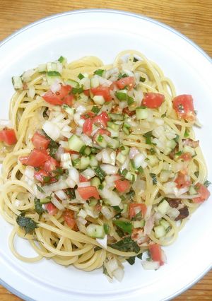 しそ香る♪カリカリベーコンと野菜のパスタ-レシピのメイン写真