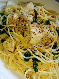 鶏肉とわさび菜のパスタ-レシピのメイン写真