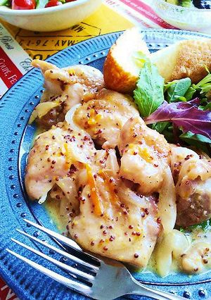 鶏もも肉のママ粒マスタードクリーム煮♡-レシピのメイン写真