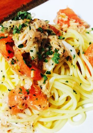 ツナとトマトの冷製パスタ-レシピのメイン写真