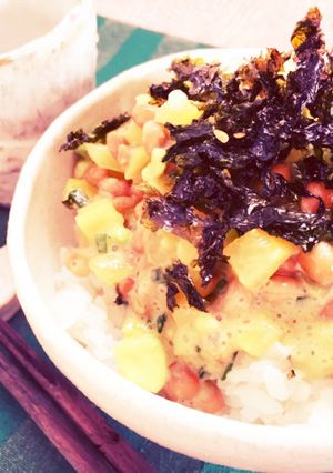 ぱりぱりしゃきしゃき納豆ごはん-レシピのメイン写真