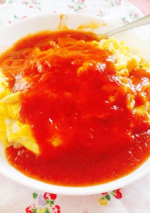 簡単！残ったパスタソースでオムライス-レシピのメイン写真