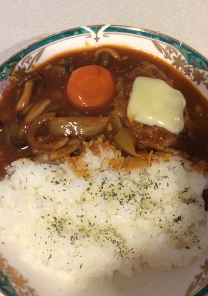 完熟トマトルーで作る煮込みハンバーグ-レシピのメイン写真