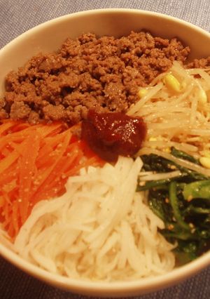 ひき肉で簡単！野菜たっぷりビビンバ丼-レシピのメイン写真