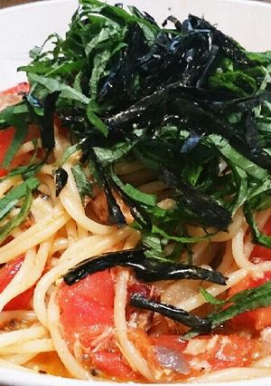 サバ缶とトマトの簡単パスタ！-レシピのメイン写真