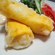 挽き肉とキムチの卵春巻き