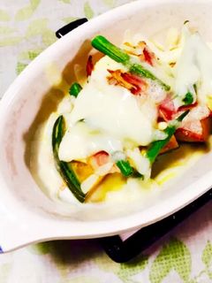 かぼちゃ・ベーコン・いんげんのチーズ焼き-レシピのメイン写真