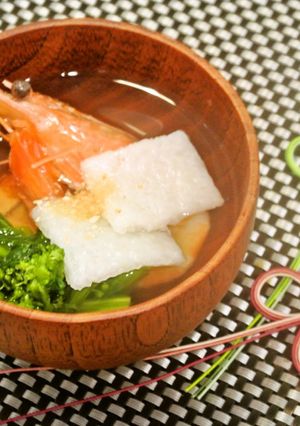 餅の代用に♥老人内科医師のご飯シート雑煮-レシピのメイン写真