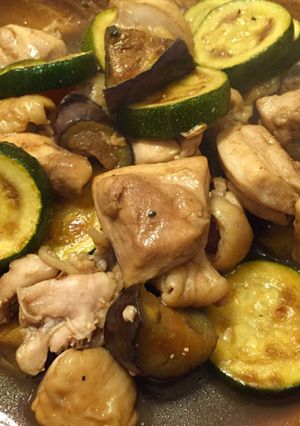 夏野菜と鶏肉のバルサミコソテー-レシピのメイン写真