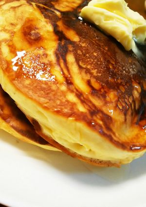 朝もおやつも☆すぐできるホットケーキ。-レシピのメイン写真