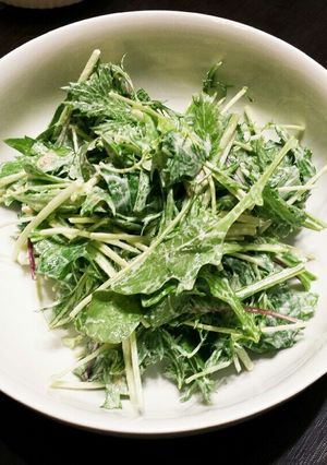 水菜とベビーリーフの梅マヨサラダ★-レシピのメイン写真