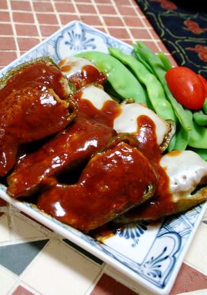 とろ～りソース❤やわらかピーマンの肉詰め-レシピのメイン写真