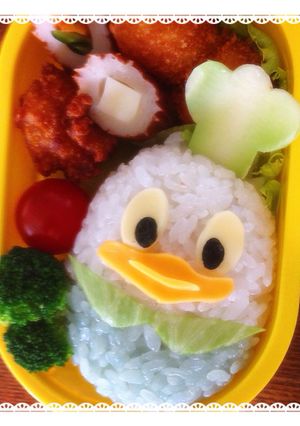 キャラ弁♡ イースターエッグ風 ドナルド-レシピのメイン写真