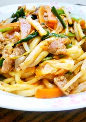 野菜たっぷりキムチ焼きうどん-レシピのメイン写真