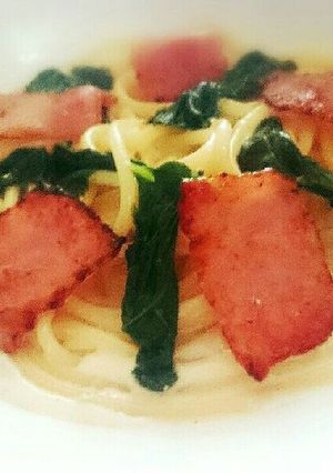 ベーコンとホウレン草クリームパスタ-レシピのメイン写真