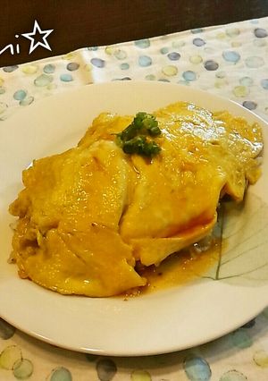 簡単ひとり飯☆さんまの蒲焼きオムライス♪-レシピのメイン写真