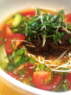 豆腐麺ともずくでひんやりトマトソーメン♪-レシピのメイン写真