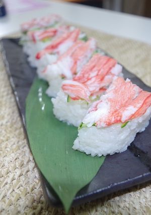 かに風味かまぼこの押し寿司-レシピのメイン写真