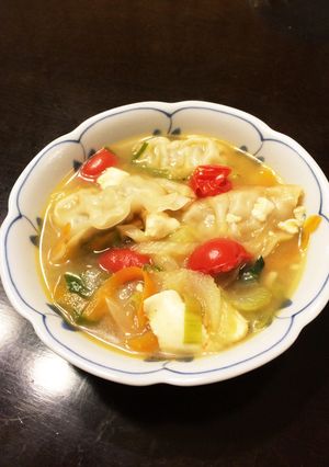 絶品野菜スープに残り餃子投入-レシピのメイン写真