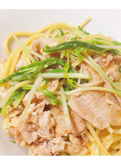 水菜と豚肉のみぞれパスタ-レシピのメイン写真
