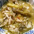 アスパラ ピーマンきのこ挽き肉のピリ辛煮