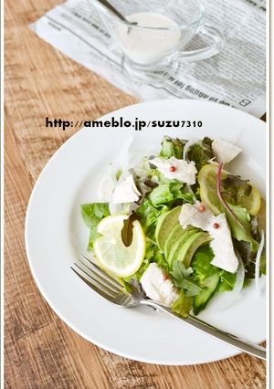 蒸し鶏とアボカドのおかずサラダ-レシピのメイン写真