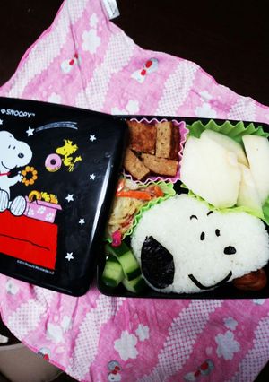白いご飯でキャラ弁★超簡単★スヌーピー-レシピのメイン写真