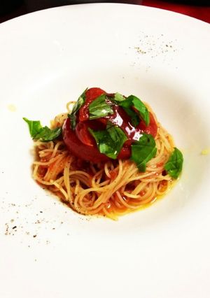 フルーツトマトの冷製パスタ-レシピのメイン写真