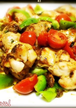 鶏むね肉のオイマヨスパイシー炒め♪-レシピのメイン写真