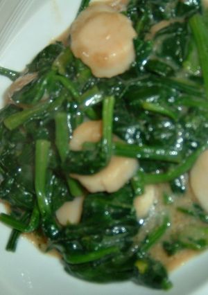 ホタテとほうれん草の味噌山椒炒め-レシピのメイン写真